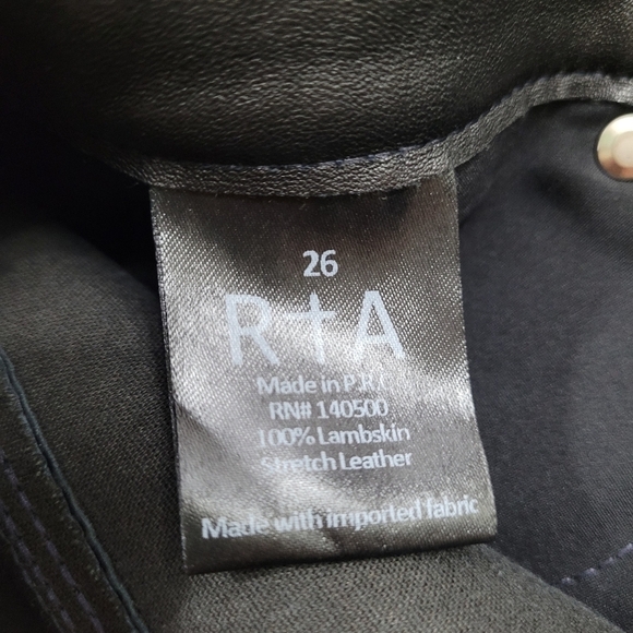 RtA Prince Leather Skinny Pants Navy Snake 26 - Picture 10 of 10